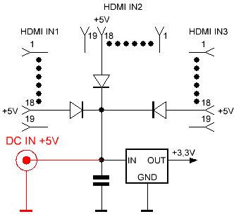 Схема питания HDMI Switch