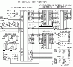 Принципиальная схема частотомера на микроконтроллере 8031