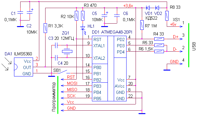 Пульт для дистанционного управления приборами (AC220V, DC12V) PBDU-2, до 300м